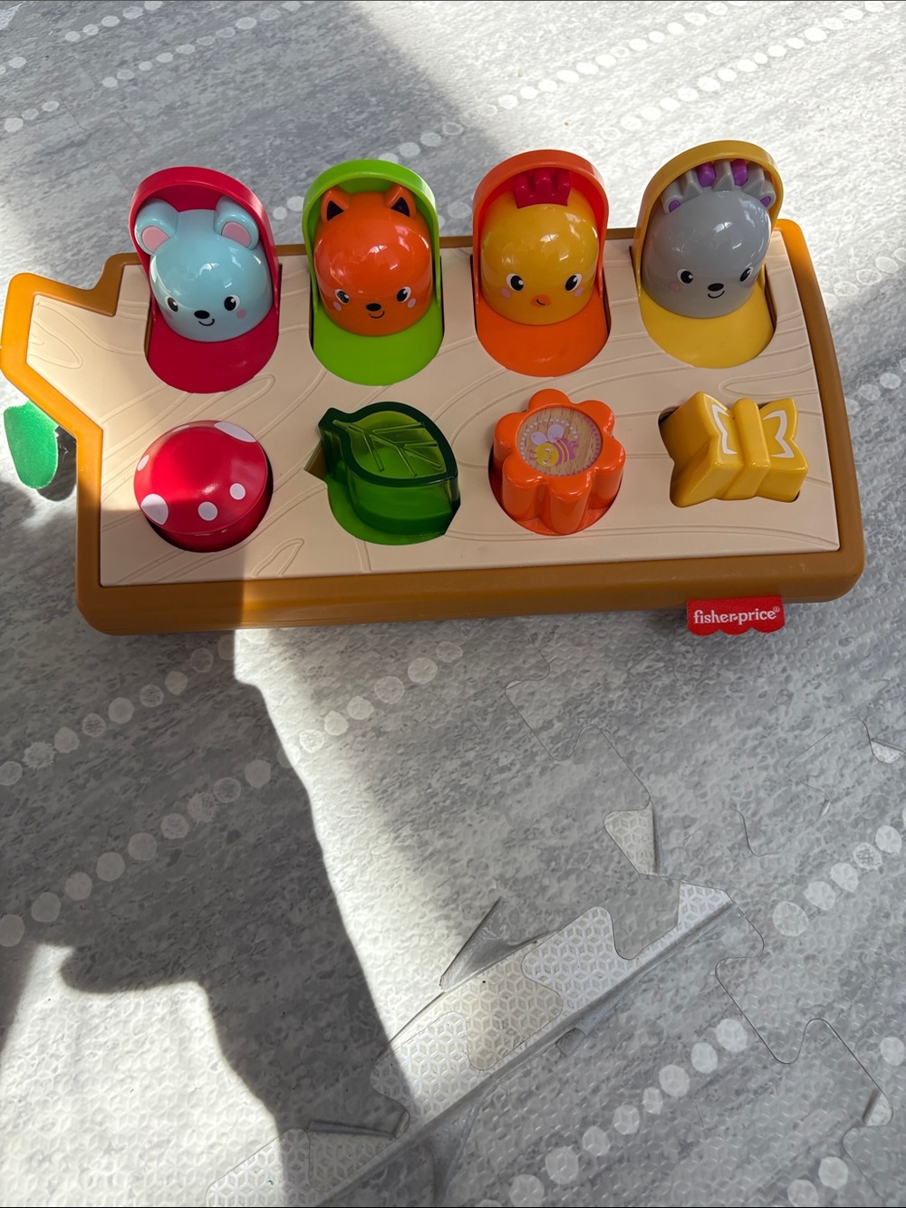 Fisher-Price Pop-Up Forest Friends Puzzle Toy - Red, Green, Orange, Yellow, Gray